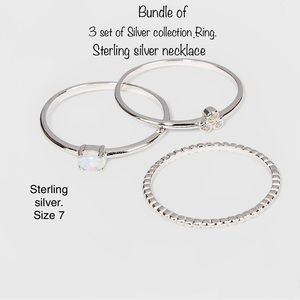 NWT Sterling Silver Set of Ring and Necklace. (Bundle)